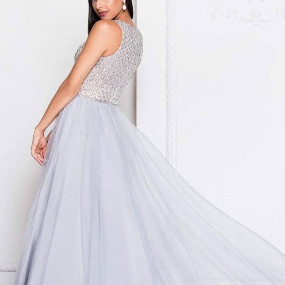 Terani Couture Embellished Deep V-neck Ballgown - Picture 7 of 7